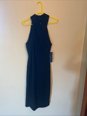 RACHEL Rachel Roy Black Halter Midi Dress